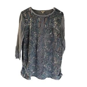 Talbots Blue Floral Blouse